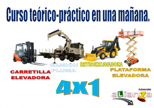 Curso de Carretilla Elevadora, Camión Pluma, Retroexcavadora y Plataforma Elevadora.